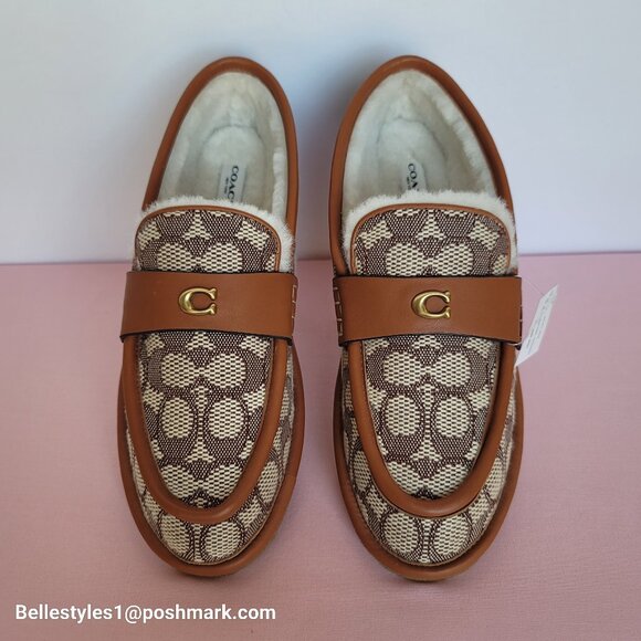 COACH Forest Slipper In Signature Textile Jacquard & Leather-Women’s Size 9B ⭐ - Picture 1 of 16